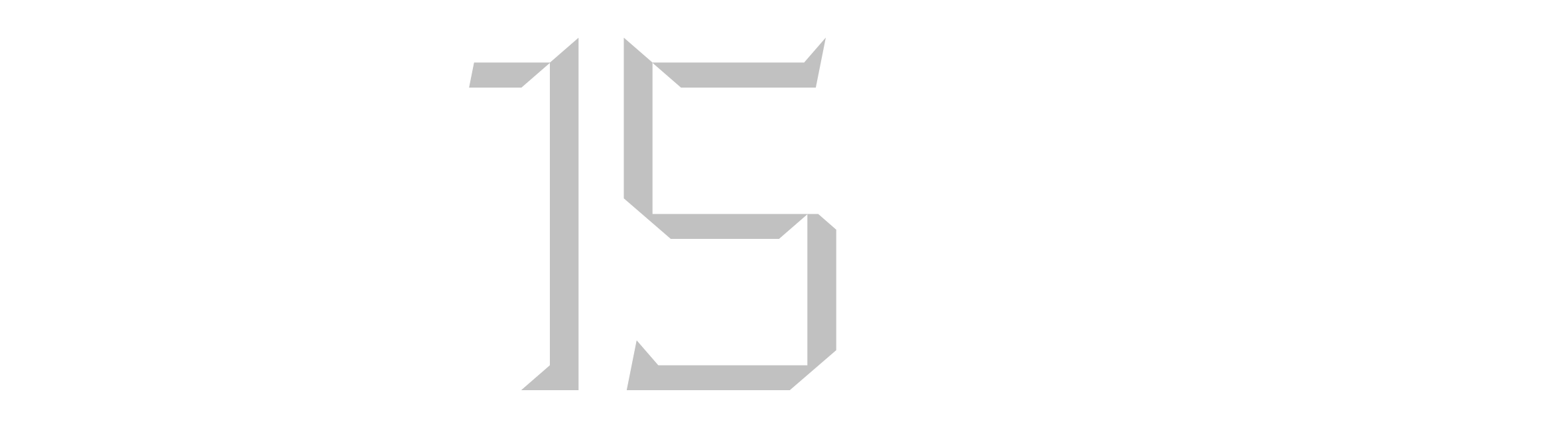 Geometric logo featuring the number 15, accompanied by the text "THIRD SPACE FIFTEEN YEARS," signifying an anniversary celebration.